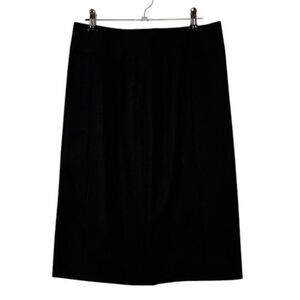 Burberry Wool Blend Black Pencil Skirt Back Zip Front Seam Detail Size 10 (IT42)